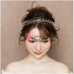 Tiara Ti042DD Plasa pentru decor par cu cristale transparente  + 2 agrafe